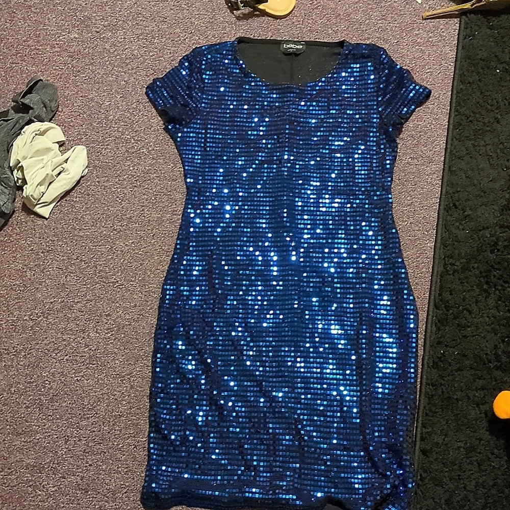 Blue sequin dress